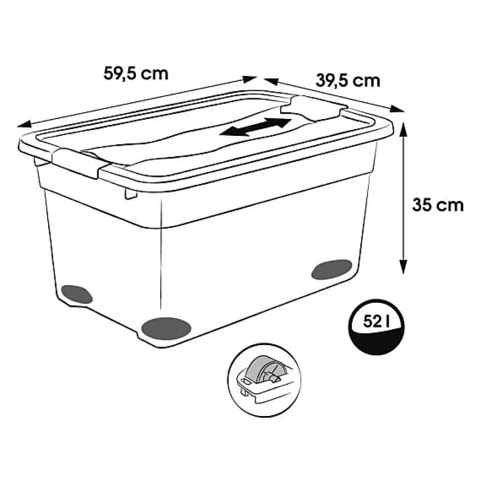 Grande Boîte transparente à roulettes pour ranger les jouets