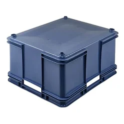 Grande Caisse empilable en plastique recyclé 54 litres - Bleu Foncé