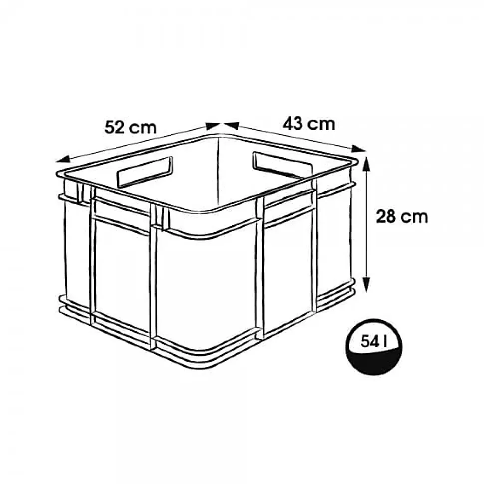Grande Caisse empilable en plastique recyclé 54 litres - Bleu