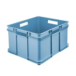 Grande Caisse empilable en plastique recyclé 54 litres - Bleu