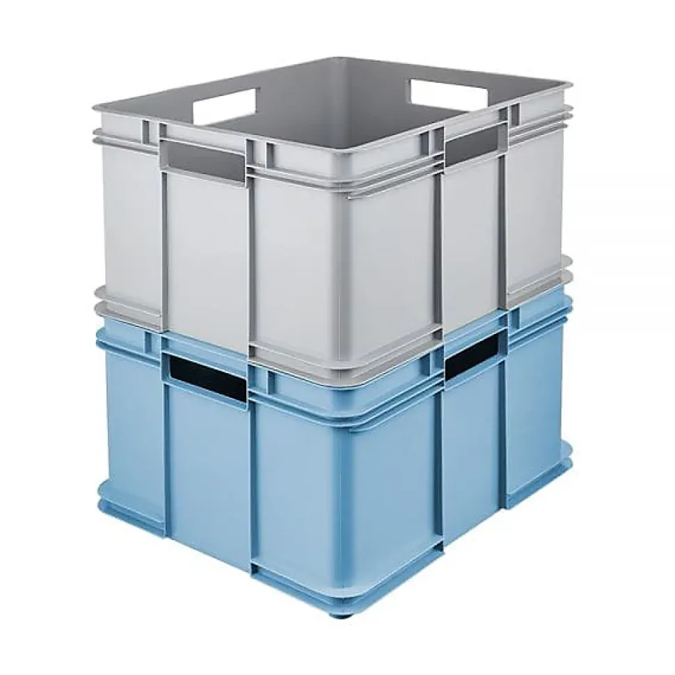 Grande Caisse empilable en plastique recyclé 54 litres - Bleu