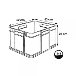 Grande Caisse empilable en plastique recyclé 54 litres - Vert