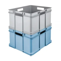 Grande Caisse empilable en plastique recyclé 54 litres - Gris Clair