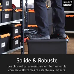 Grande Caisse Professionnelle solide avec couvercle 49 litres