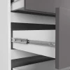 Grande Commode pour le salon AKORD K160 Blanche 160 cm 8 tiroirs façade Gris Graphite 160x40x99 cm