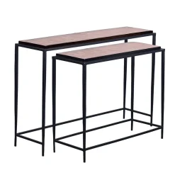 Grande console en verre fumé et métal L110 cm IGLOO