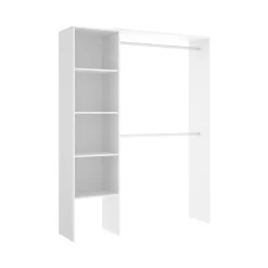Grande Garde-robe Acquata, Structure pour dressing, Cintre ouvert, 140x40h187 cm, Blanc