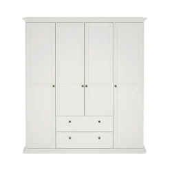 Grande Garde-robe Amarena, Meubles de chambre, Penderie de plain-pied, Placard à vêtements, 181x61 h201 cm, Blanc