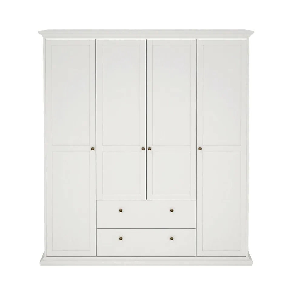 Grande Garde-robe Amarena, Meubles de chambre, Penderie de plain-pied, Placard à vêtements, 181x61 h201 cm, Blanc