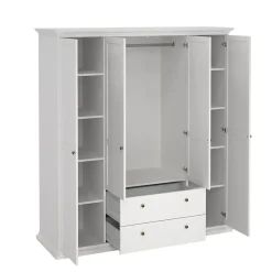 Grande Garde-robe Amarena, Meubles de chambre, Penderie de plain-pied, Placard à vêtements, 181x61 h201 cm, Blanc