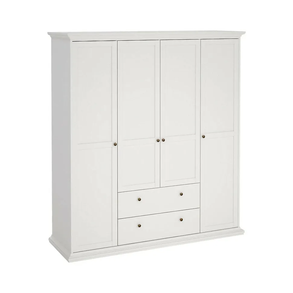 Grande Garde-robe Amarena, Meubles de chambre, Penderie de plain-pied, Placard à vêtements, 181x61 h201 cm, Blanc