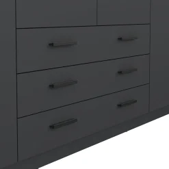 Grande Garde-robe Epipola, Meubles de chambre, Penderie de plain-pied, Placard à vêtements, 196x50 h200 cm, Gris