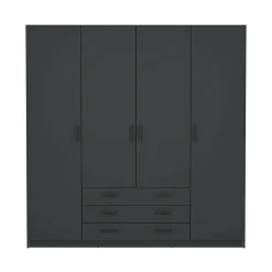 Grande Garde-robe Epipola, Meubles de chambre, Penderie de plain-pied, Placard à vêtements, 196x50 h200 cm, Gris