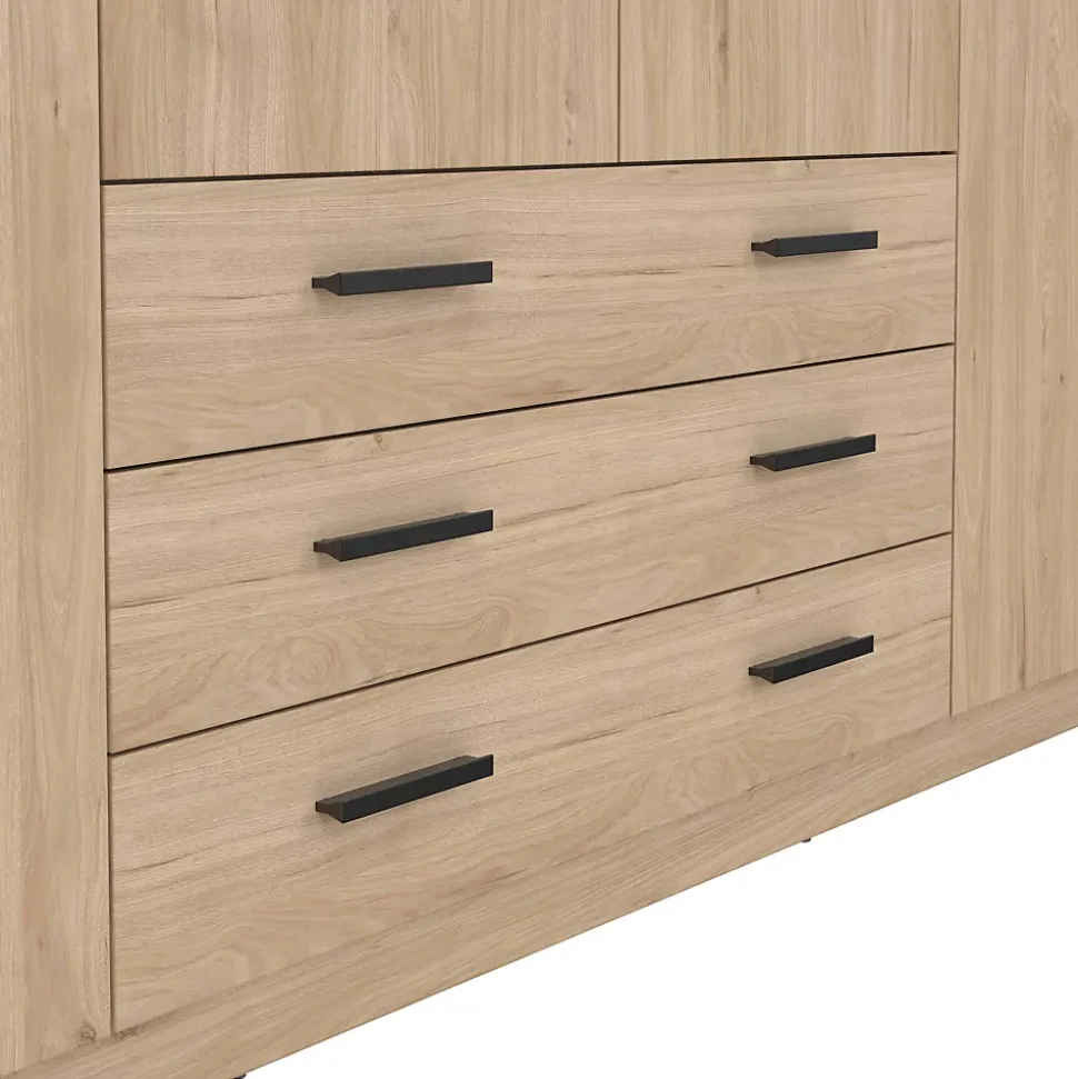 Grande Garde-robe Epipola, Meubles de chambre, Penderie de plain-pied, Placard à vêtements, 196x50 h200 cm, Chêne clair