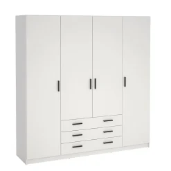 Grande Garde-robe Epipola, Meubles de chambre, Penderie de plain-pied, Placard à vêtements, 196x50 h200 cm, Blanc