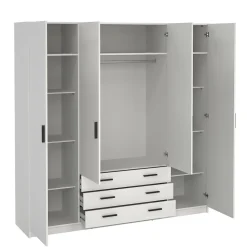 Grande Garde-robe Epipola, Meubles de chambre, Penderie de plain-pied, Placard à vêtements, 196x50 h200 cm, Blanc