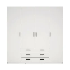 Grande Garde-robe Epipola, Meubles de chambre, Penderie de plain-pied, Placard à vêtements, 196x50 h200 cm, Blanc