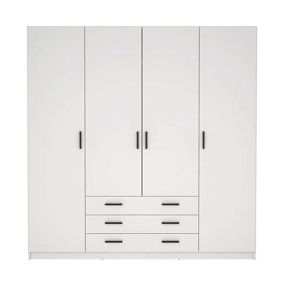 Grande Garde-robe Epipola, Meubles de chambre, Penderie de plain-pied, Placard à vêtements, 196x50 h200 cm, Blanc
