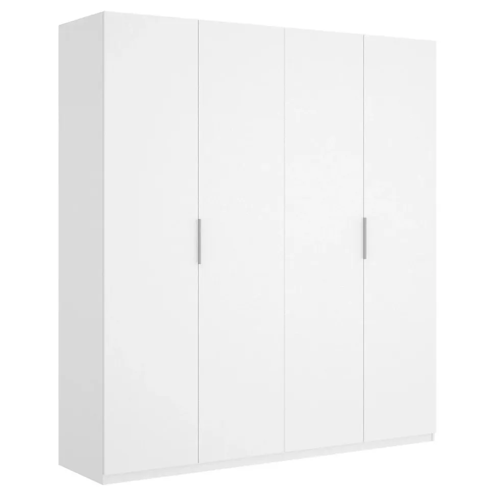 Grande Garde-robe Iuventas, Cintre pour chambre à coucher, Armoire avec 4 portes battantes, 180x52h204 cm, Blanc