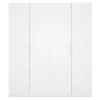 Grande Garde-robe Prado, Cintre pour chambre à coucher, Armoire avec 4 portes battantes, 180x52h204 cm, Blanc brillant