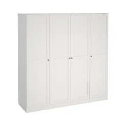 Grande Garde-robe Presidenti, Meubles de chambre, Penderie de plain-pied, Placard à vêtements, 196x62 h200 cm, Blanc