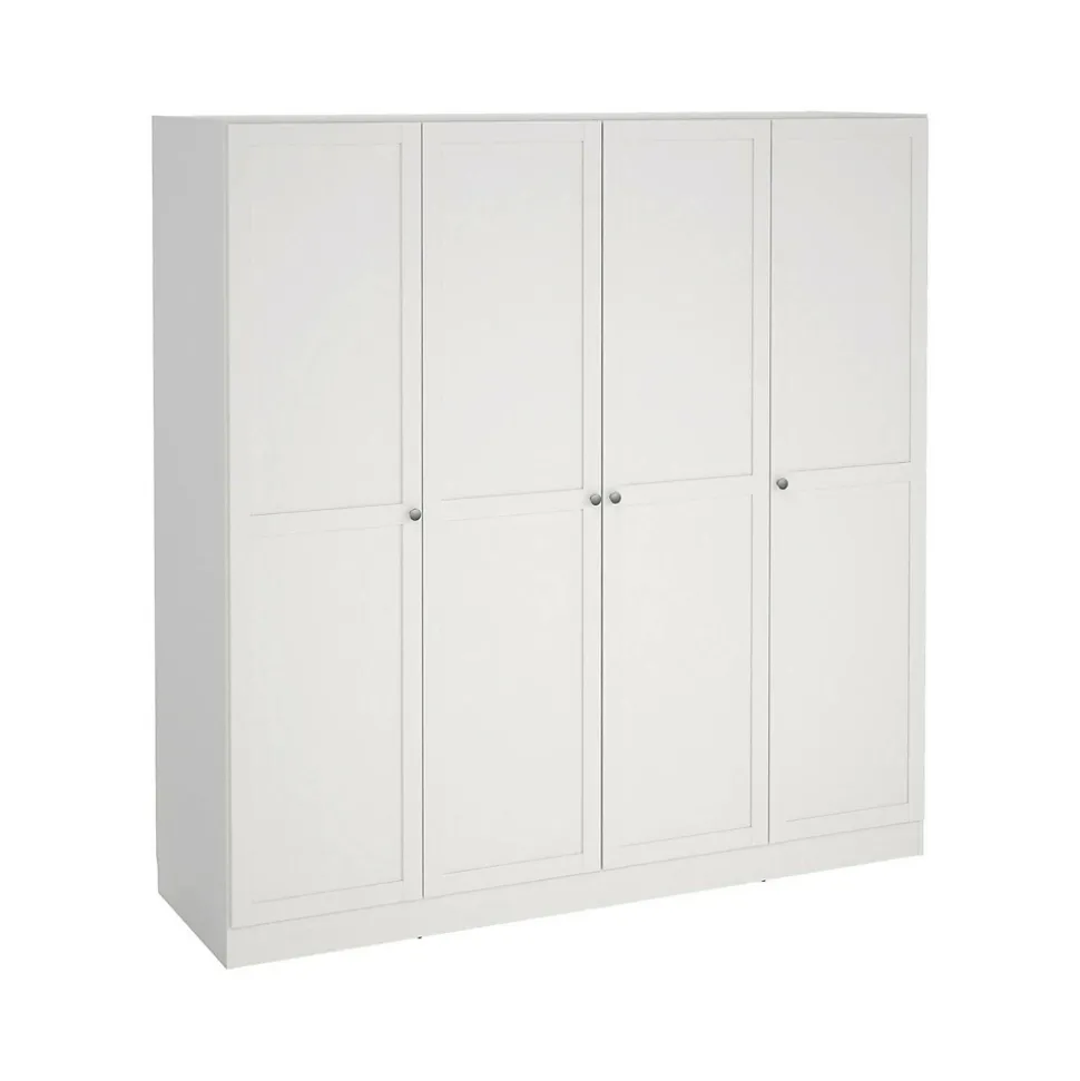 Grande Garde-robe Presidenti, Meubles de chambre, Penderie de plain-pied, Placard à vêtements, 196x62 h200 cm, Blanc
