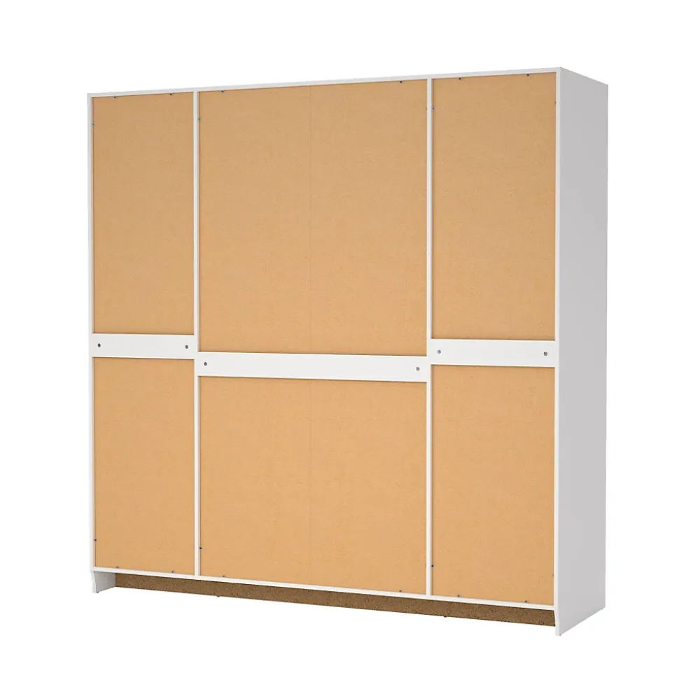 Grande Garde-robe Presidenti, Meubles de chambre, Penderie de plain-pied, Placard à vêtements, 196x62 h200 cm, Blanc