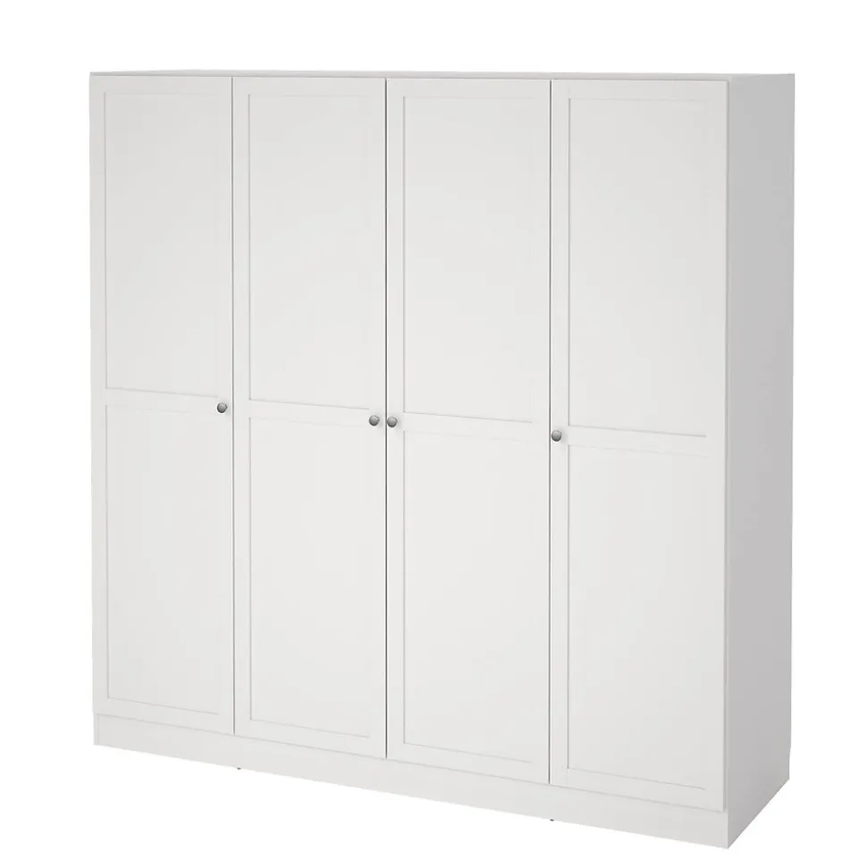 Grande Garde-robe Presidenti, Meubles de chambre, Penderie de plain-pied, Placard à vêtements, 196x62 h200 cm, Blanc