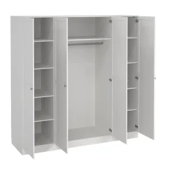 Grande Garde-robe Presidenti, Meubles de chambre, Penderie de plain-pied, Placard à vêtements, 196x62 h200 cm, Blanc