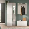 Hama - Combinaison de vestiaires (L/H/P : 163x193x37 cm) en imitation blanc et blanc brillant profond