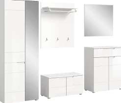 Hama - Combinaison de vestiaires (L/H/P : 258x193x37 cm) en imitation blanc et blanc brillant profond
