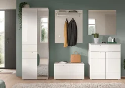 Hama - Combinaison de vestiaires (L/H/P : 258x193x37 cm) en imitation blanc et blanc brillant profond
