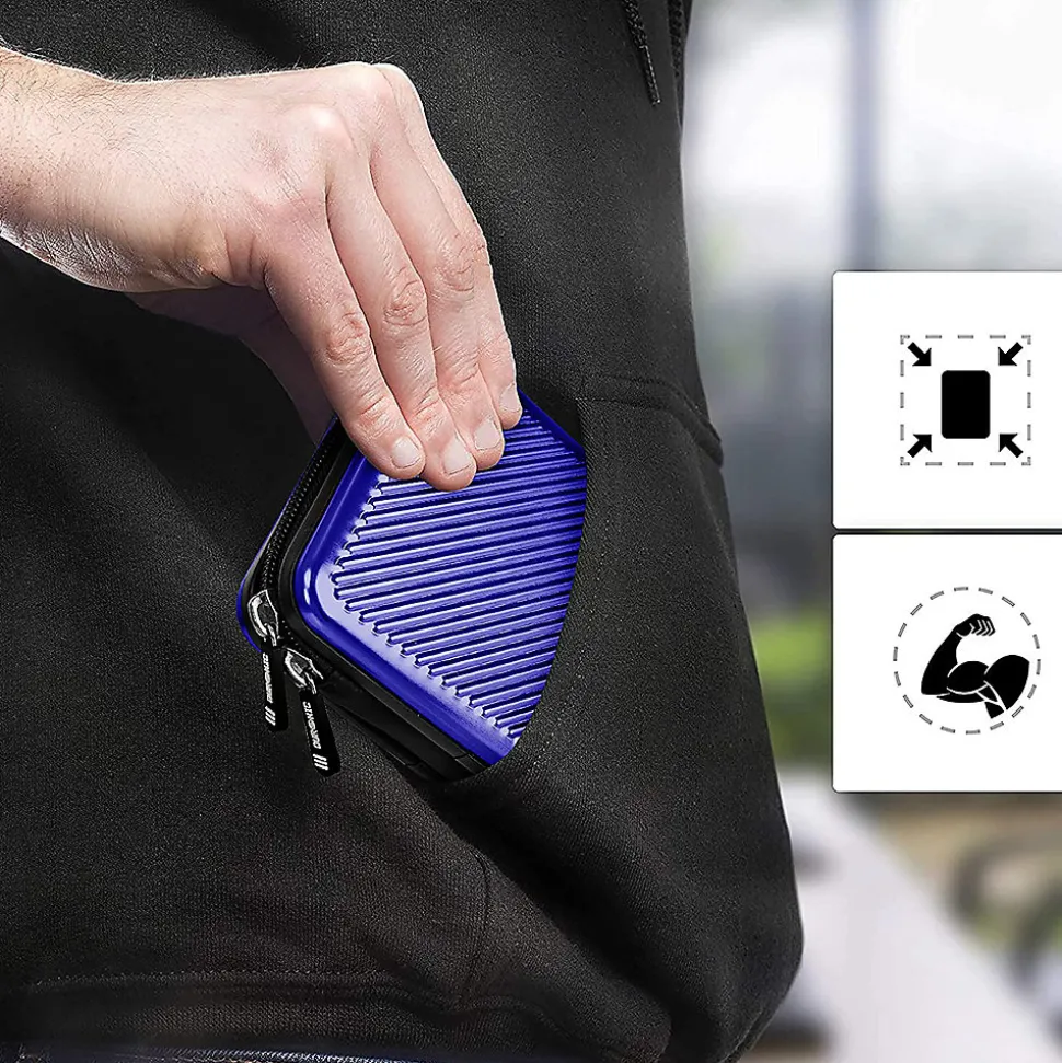 HDC3 BE Etui pour disque dur GPS liseuse batterie externe 11 x 16 cm Housse de protection antichoc rigide EVA Duronic