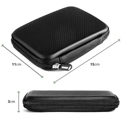 HDC2 BK Etui pour disque dur GPS liseuse batterie externe 11 x 15 cm Housse de protection antichoc semi rigide EVA Duronic