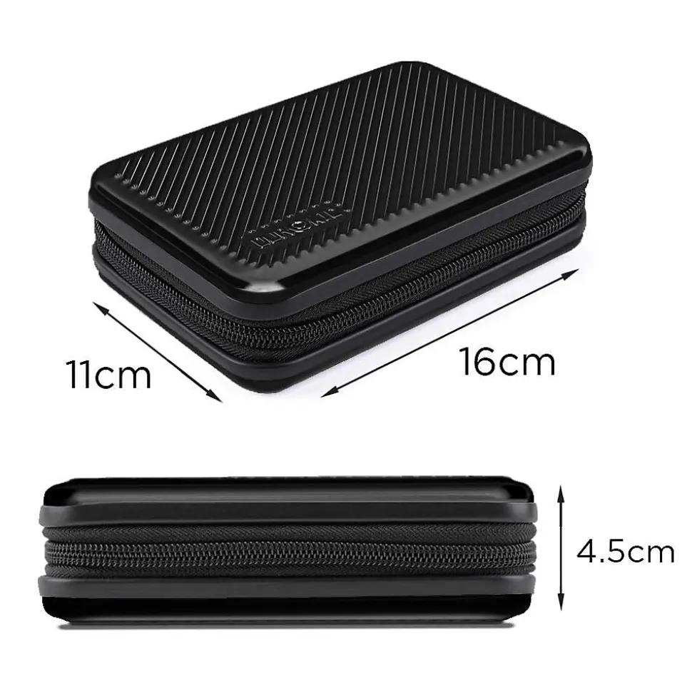 HDC3 BK Etui pour disque dur GPS liseuse batterie externe 11 x 16 cm Housse de protection antichoc rigide EVA Duronic