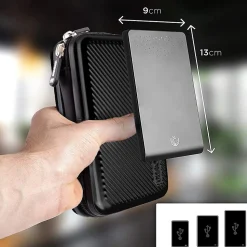 HDC3 BK Etui pour disque dur GPS liseuse batterie externe 11 x 16 cm Housse de protection antichoc rigide EVA Duronic