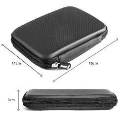 HDC2 GY Etui pour disque dur GPS liseuse batterie externe 11 x 15 cm Housse de protection antichoc semi rigide EVA Duronic