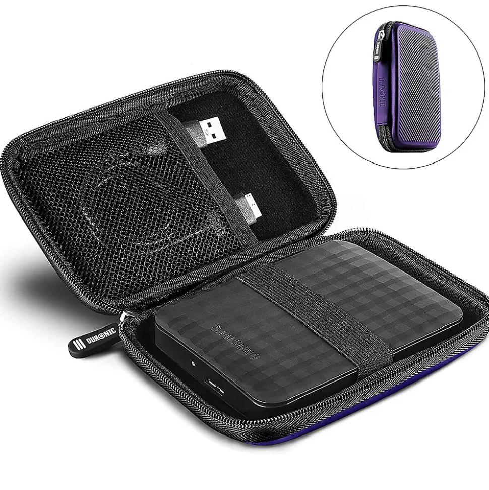 HDC2 VT Etui pour disque dur GPS liseuse batterie externe 11 x 15 cm Housse de protection antichoc semi rigide EVA Duronic