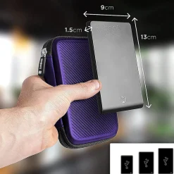 HDC2 VT Etui pour disque dur GPS liseuse batterie externe 11 x 15 cm Housse de protection antichoc semi rigide EVA Duronic
