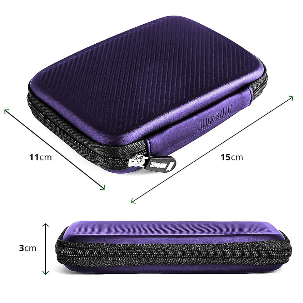 HDC2 VT Etui pour disque dur GPS liseuse batterie externe 11 x 15 cm Housse de protection antichoc semi rigide EVA Duronic