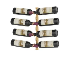 Helix Double support à bouteilles de vin doré mural standard 8 bouteilles