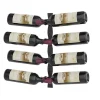 Helix Double support à bouteilles de vin noir mural standard 8 bouteilles