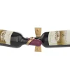 Helix Double support à bouteilles de vin doré mural standard 2 bouteilles