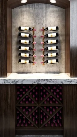 Helix Simple doré support à bouteille de vin mural pour 1 bouteille gauche