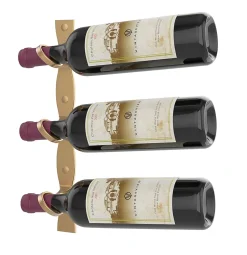 Helix Simple support à bouteille de vin doré mural 3 bouteilles droite