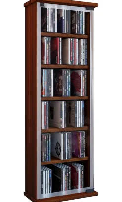 Holz CD DVD Regal Classic Glastür