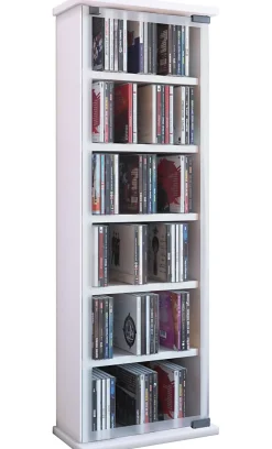 Holz CD DVD Regal Classic Glastür