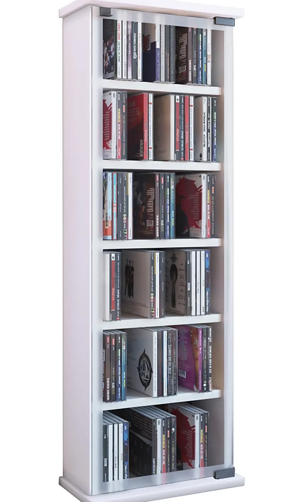 Holz CD DVD Regal Classic Glastür