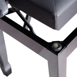 HOMCOM Banquette piano tabouret siege hauteur reglable noir bois revêtement synthétique