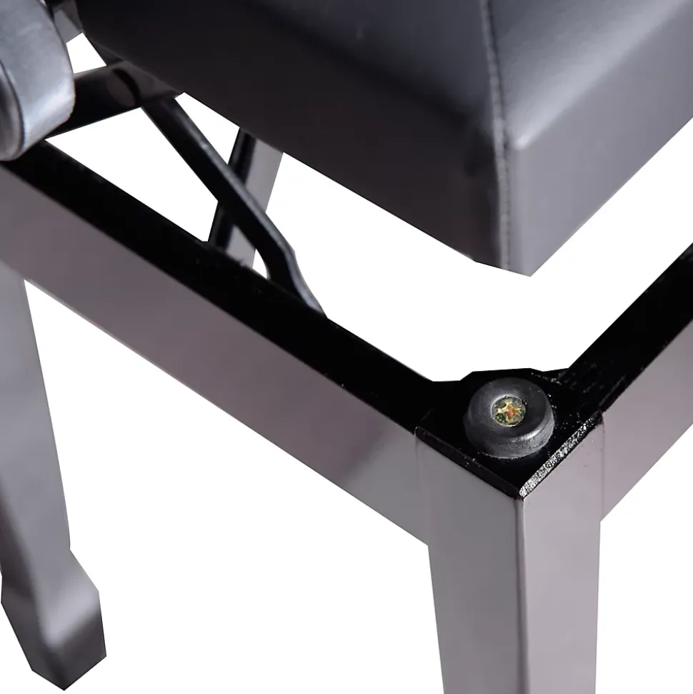 HOMCOM Banquette piano tabouret siege hauteur reglable noir bois revêtement synthétique